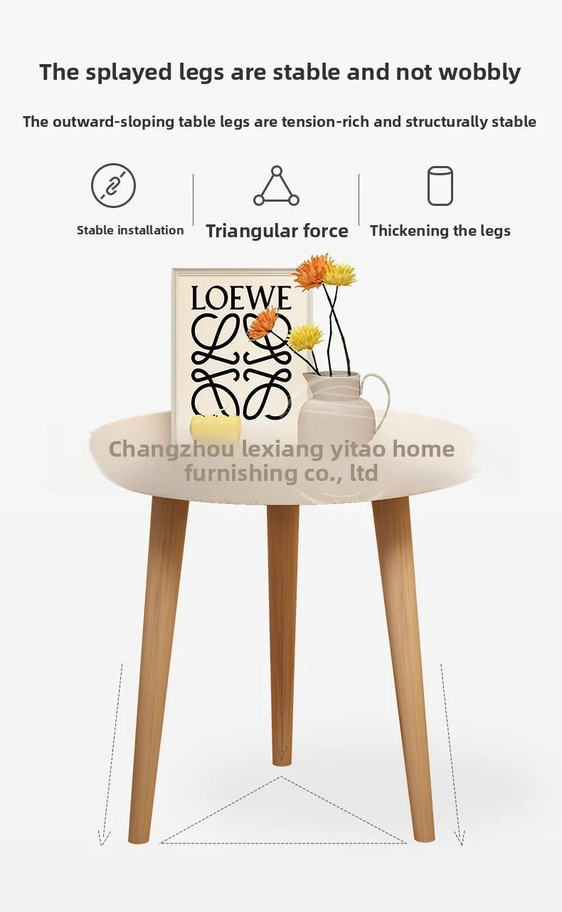 Small round table small apartment bedside table bedroom coffee table rack