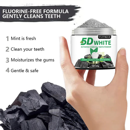 5D White Charcoal Teeth Whitening Powder