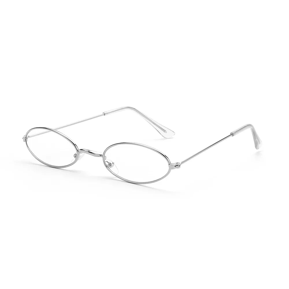 Retro Fashion Designer Sunglasses for Women Men Vintage Small Oval Shades Black Red Metal Sun Glasses Trendy Streetwear Eyewear