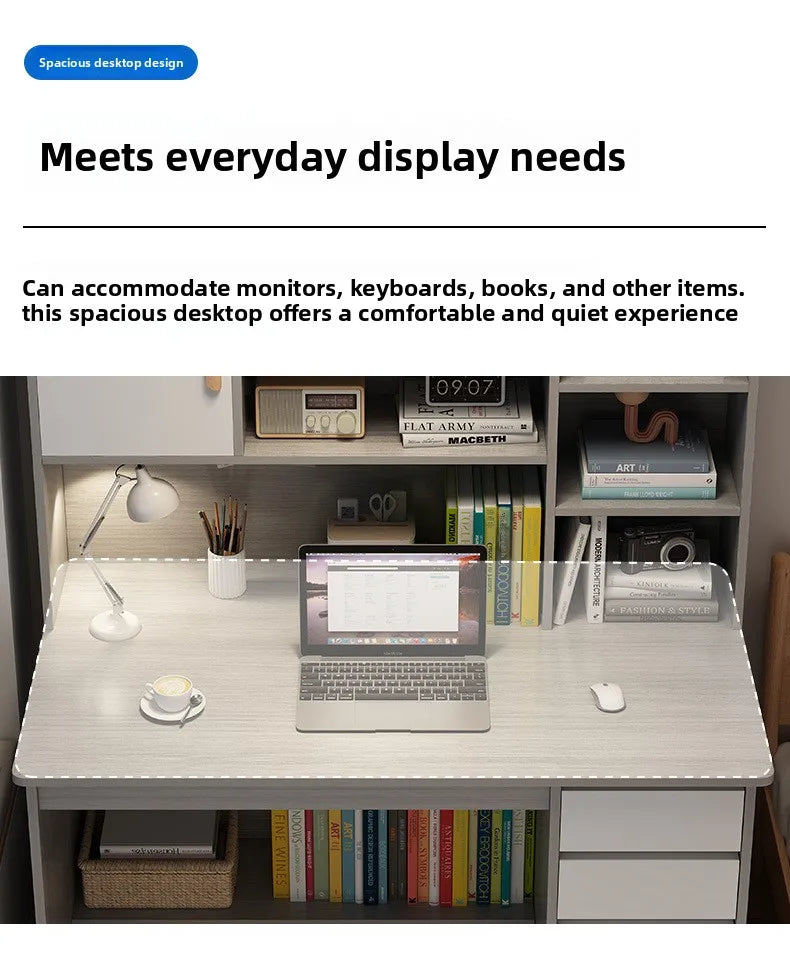 Precise Desk Home Modern Simple Bookshelf Integrated Student Bedroom Learning to Write With Drawing Desk Office Computer Desk