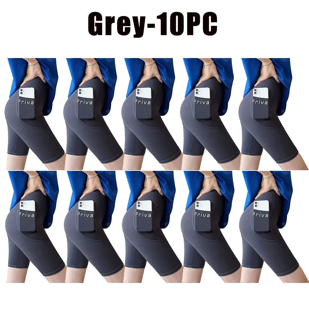 Ladies Yoga Shorts High Waist Tight Fitness 2-in-1 Workout Streetwear Casual Gym Running Activewear Comfy Shorts