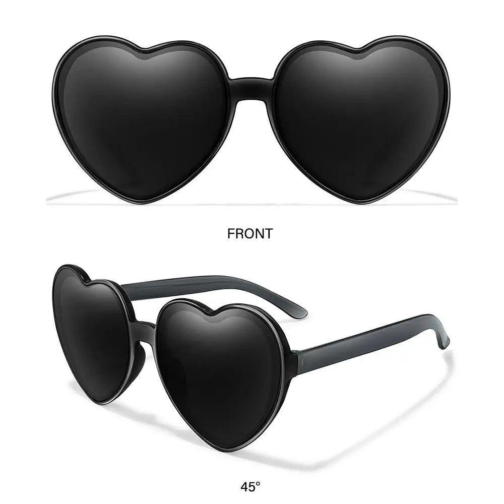 Trendy Cosplay Party Glasses Eyewear Heart-Shaped Sunglasses UV400 Protection Heart Sunglasses for Women Clout Goggle