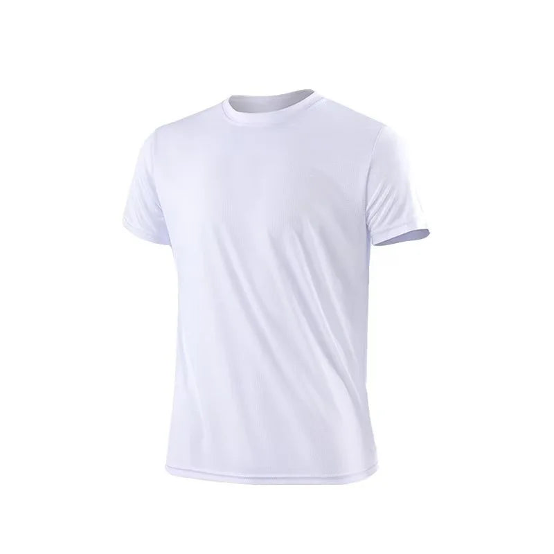 Men's Quick Dry Short Sleeve Gym Running Moisture Wicking Round Neck T-Shirt Training Exercise Gym Sport Shirt Tops Lightweight