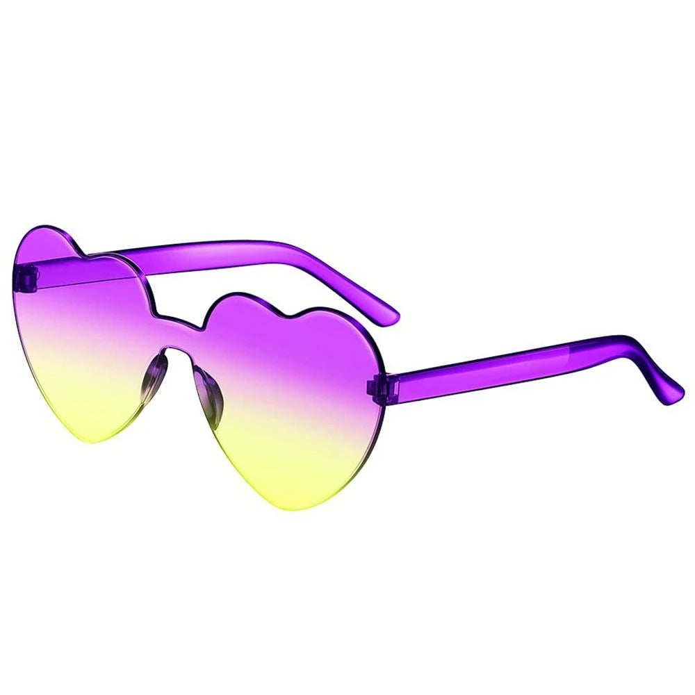 Sun Glasses Goggles Uv Gradient Heart Sunglasses Heart-Shaped Sunglasses Fashionable Colorful Eyeglasses Eyewear Driving Goggles