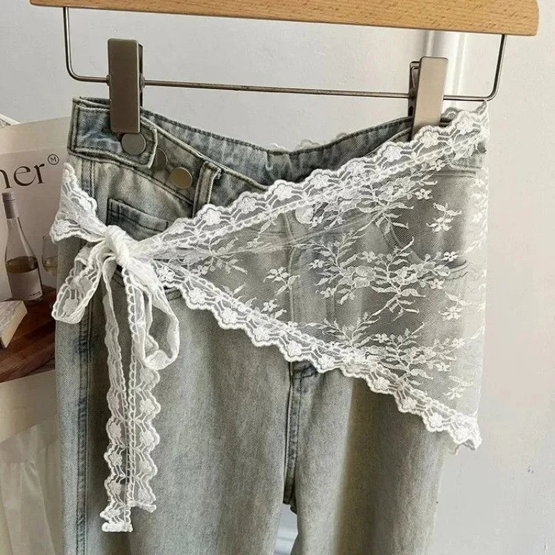 Women Y2K Korean Lace Mini Layered Skirt Streetwear Lace Up Ruffles Harajuku High Waist Pleated Ladies Jupe Skirts Clothes