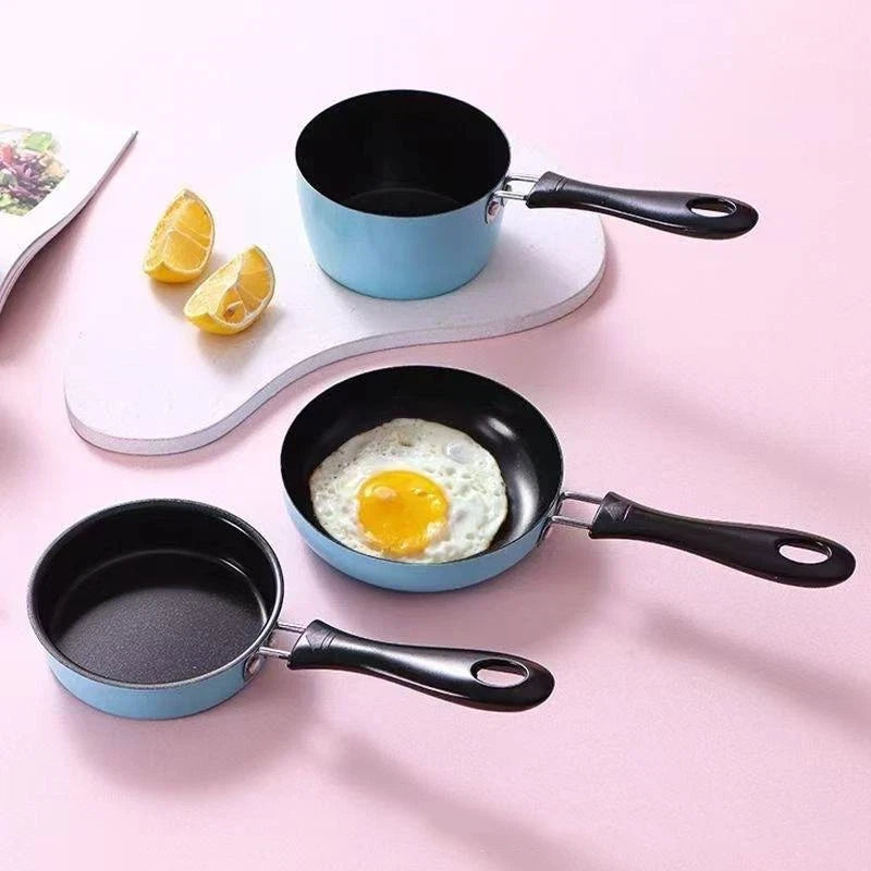 Portable Omelette Pan Mini Nonstick Cast Iron Skillet With Handle For Induction & Gas Cooktops Children Breakfast Pot【Homeclub】