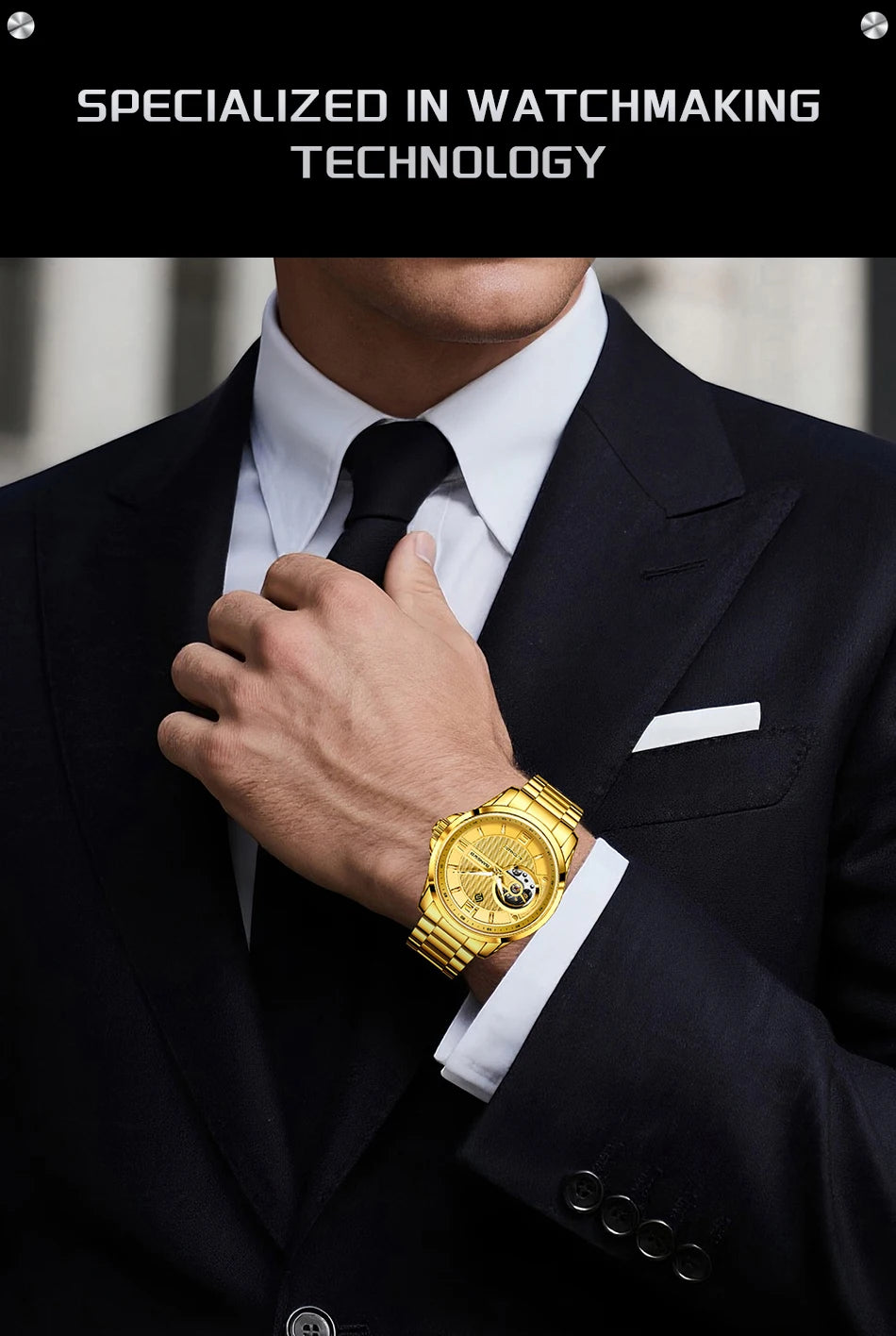 LIGE Fashion Luxury Mechanical Wristwatches Business Automatic Movement Hollow Waterproof Classic Casual Man Watch Reloj Hombre