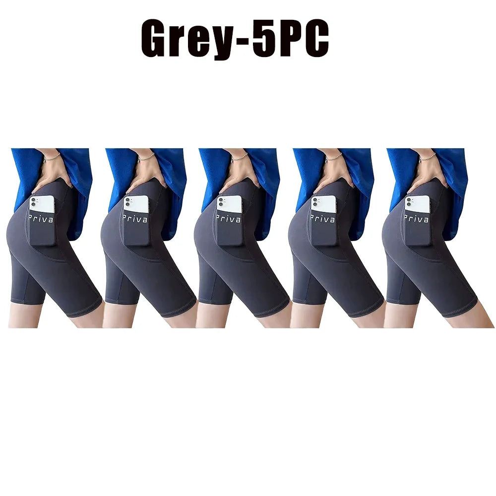 Ladies Yoga Shorts High Waist Tight Fitness 2-in-1 Workout Streetwear Casual Gym Running Activewear Comfy Shorts