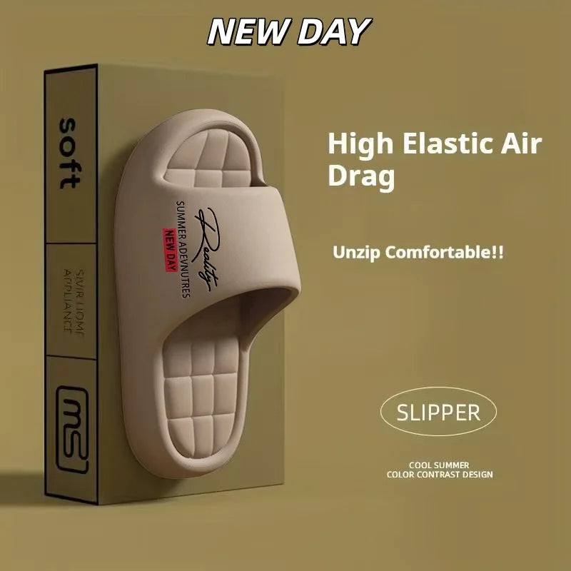 High Elastic Air-sensitive Thick-soled Slippers for Summer Wear, Soft-soled Non-slip Sandals Are Unisex for Home Bathing