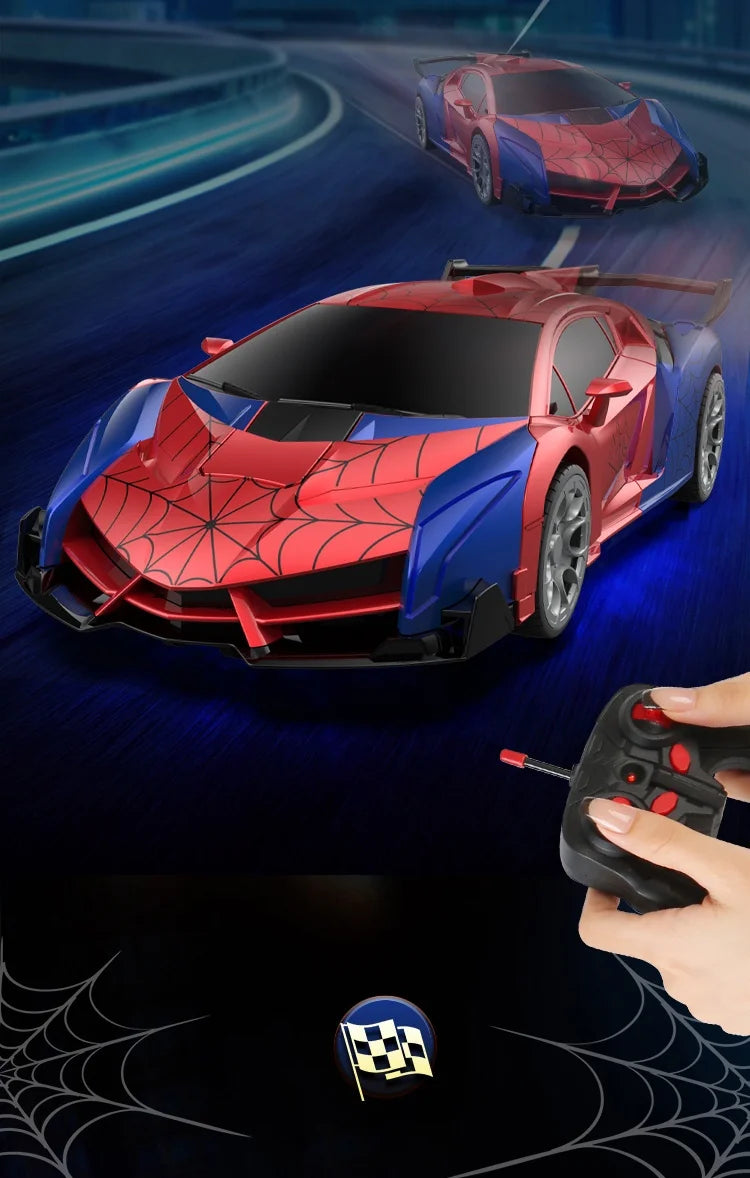 MESIONDY 1:18 Scale RC Car One Button Transform 360 Spin LED Lights 2.4GHz USB Rechargeable for 8-12 Yrs
