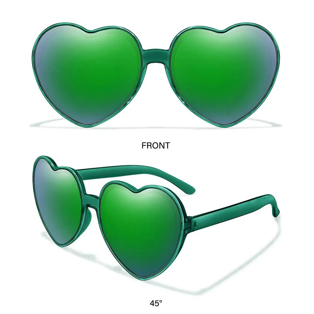 Trendy Cosplay Party Glasses Eyewear Heart-Shaped Sunglasses UV400 Protection Heart Sunglasses for Women Clout Goggle