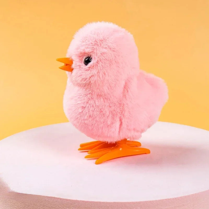 Little Duck Wind Up Toys Yellow Jumping Chick Cute Plush Simulation Educational Walking Chicken Interesting Toy For Kids