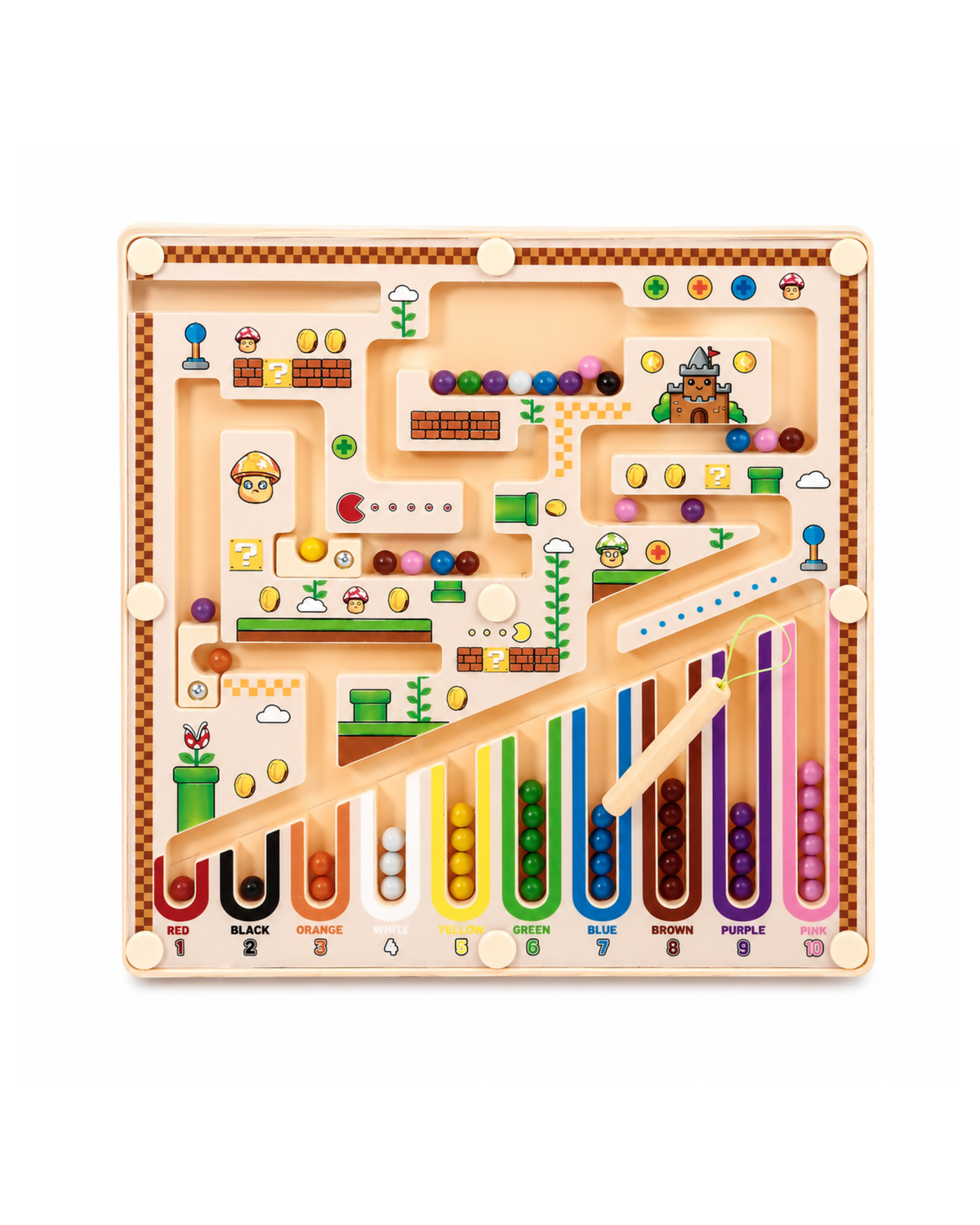 Magnetic Wooden Maze Learning Board